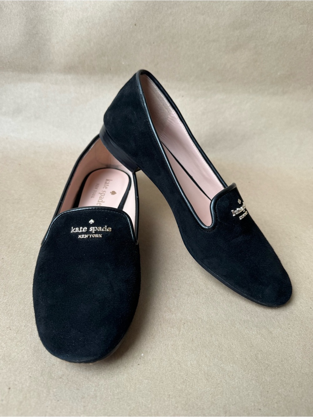 Vintage Kate Spade Black Suede Slip-On Loafers Y2K (Women’s size 6 EUR 36)